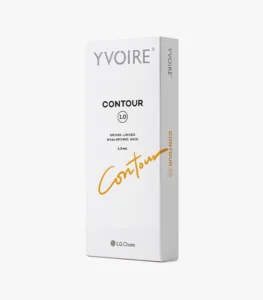 Frasco de Ácido Hialurônico LG Chem Yvoire Contour para definição e contorno facial.