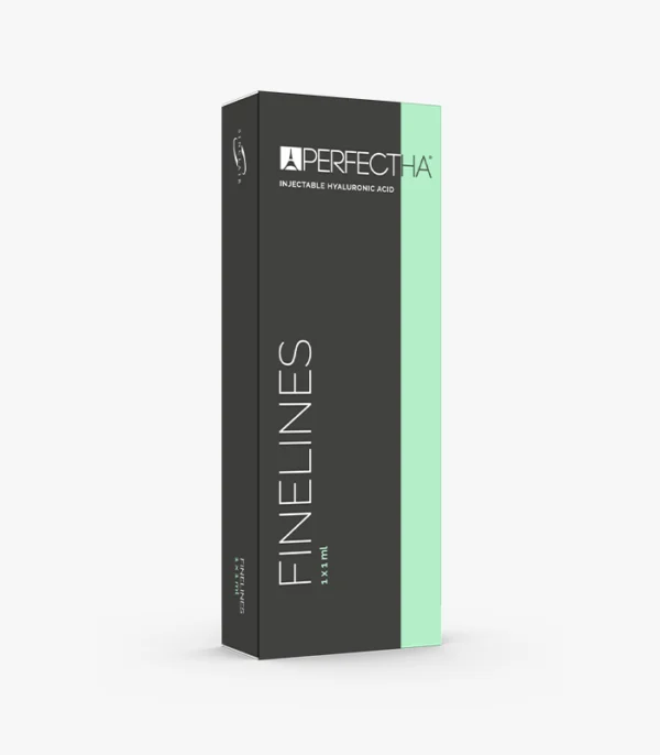 Frasco de Ácido Hialurônico Sinclair Perfectha Fine Lines 1x1ml para suavização de linhas finas e hidratação.